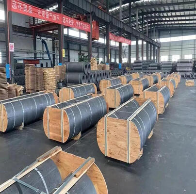 Graphite Electrode UHP HP RP 300mm 400mm 450mm 500mm With Nipple For Steel Melting Eaf